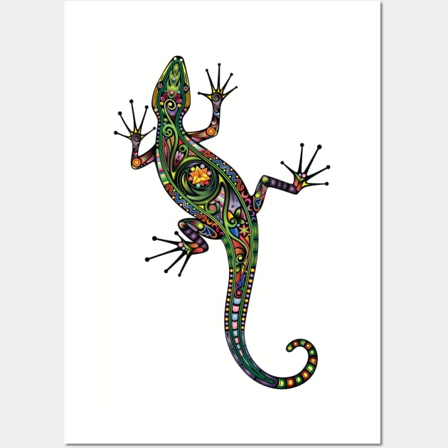 A vivid colourful climbing gecko / lizard Wall Art by pickledpossums